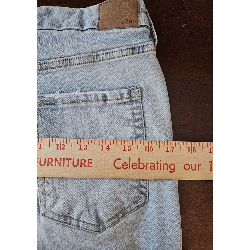 Aeropostale High Rise Curvy Jegging Jeans‎ Women's 12R Light Wash Distressed NWT - Picture 8 of 10